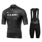 Cube Cycling Jersey Set – Men’s Summer Short Sleeve Bike Shirt & Padded Bib Shorts, Road & MTB Bicycle Clothing Maillot Ciclismo