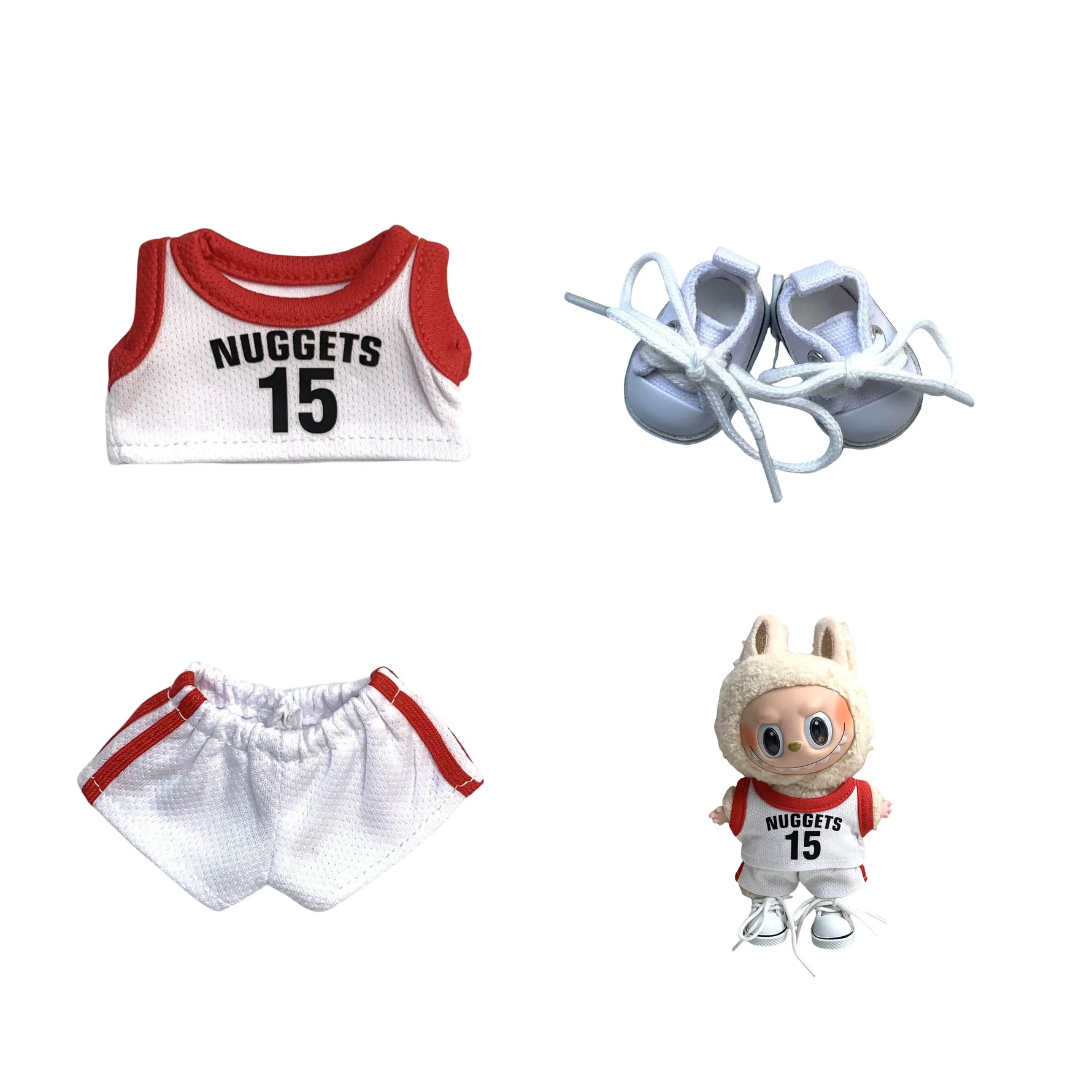 Clothes for Labubu  Basketball Player Clothing Kawaii Mini Plush Doll Clothes Doll Cute Athlete Idol Doll Accessories