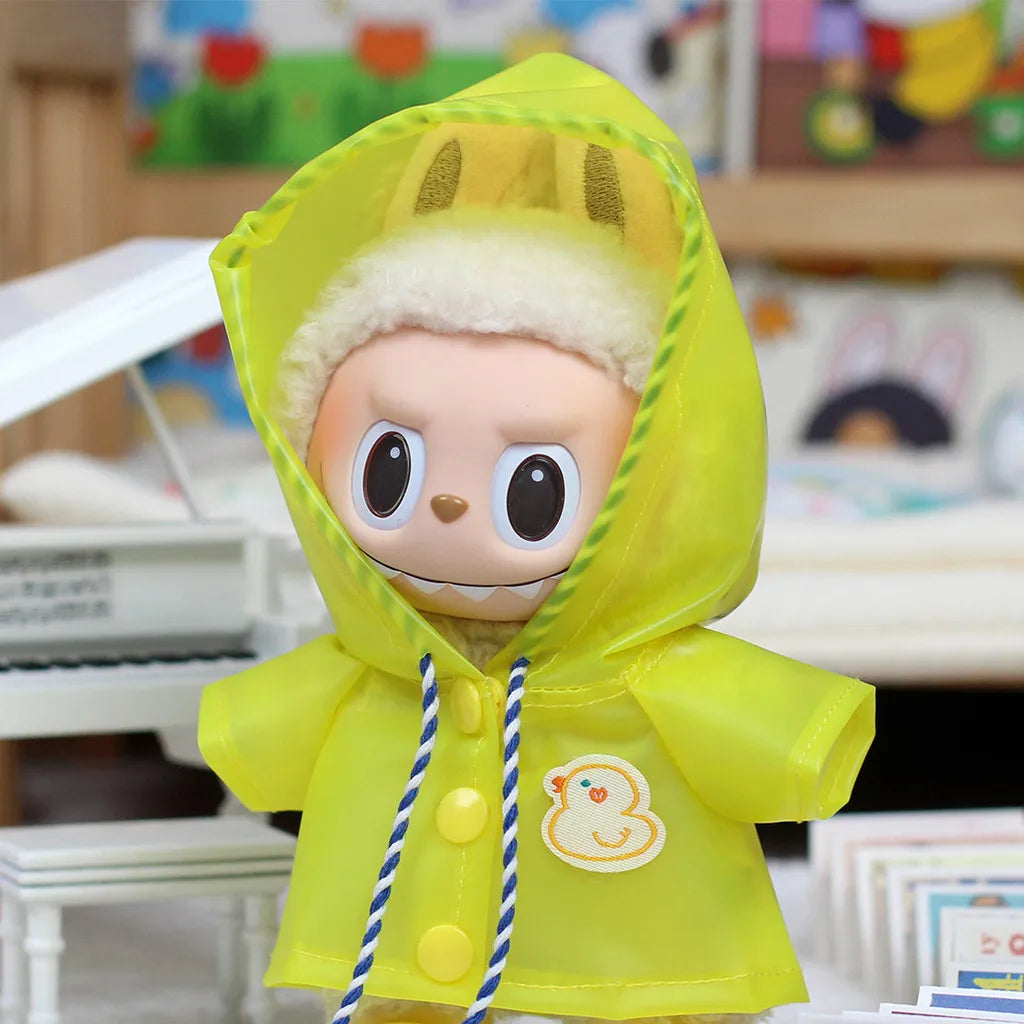 Mini Doll'S Clothes Outfit Accessories For Ropa Labubu Idol doll Raincoat short rain boots rain shoes Clothing Gift