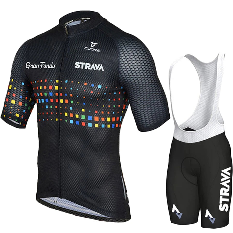 STRAVA Style Men's Summer Cycling Clothing Set