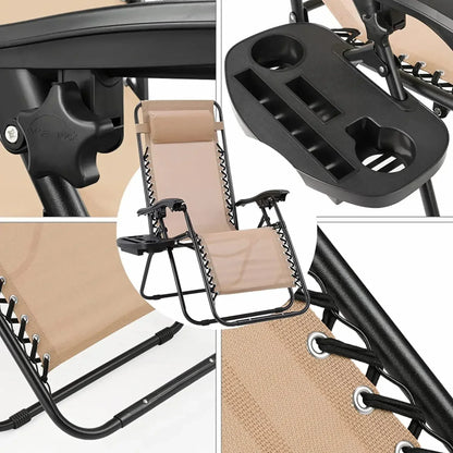 Ensemble de chaises longues pliantes Homfa avec table