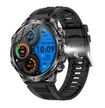 AK75 Smart Watch Flashlight 1.9inch Men Outdoors Sports Fitness Tracker 700mah Large Battery BT Calling LED Light Smartwatch