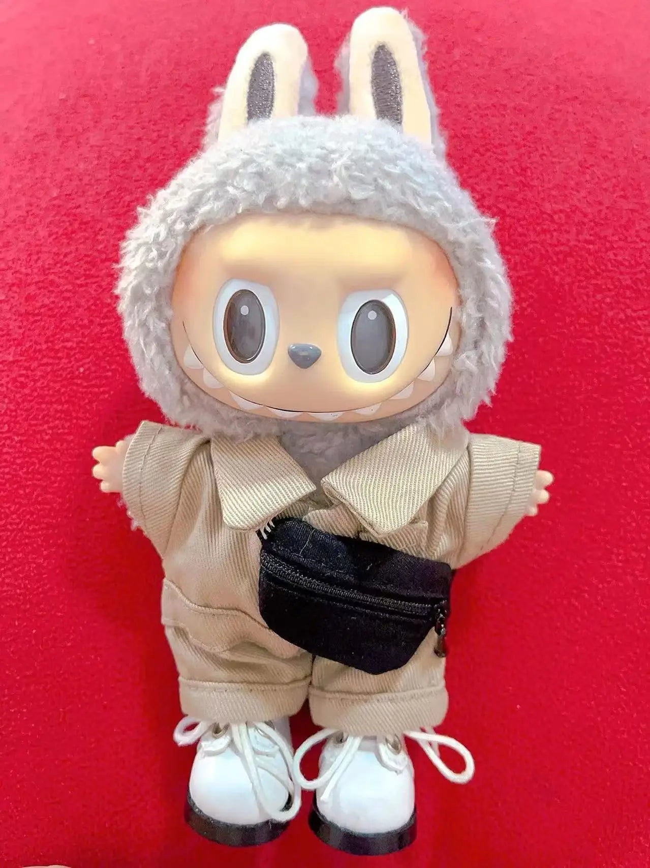 17cm V1 V2 Labubu Crossbody Bag Cute 1/6 1/8 1/12 BJD Dolls DIY Waist Bags Cute 15cm Idol Plush Doll Accessories Belt Bag Gift