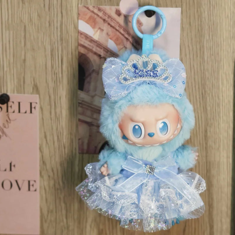 Blue Lolita Princess Skirt Dress For Labubu 3.0 V1/V2 for 20 cm cotton doll dress Outfit  for Ropa Labubu Doll Clothes