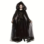 Black Bridal Shawl Witch Vampire Cosplay Cloak Halloween Double Cloak Game Party Costume Props Holiday Dress Up