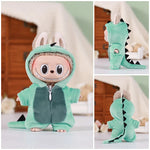 13CM Plush Doll Clothes for Labubu Doll's Clothes 6-Piece Set Dinosaur Animal Suit with Hat Outfit Accessories Dolls Clothing