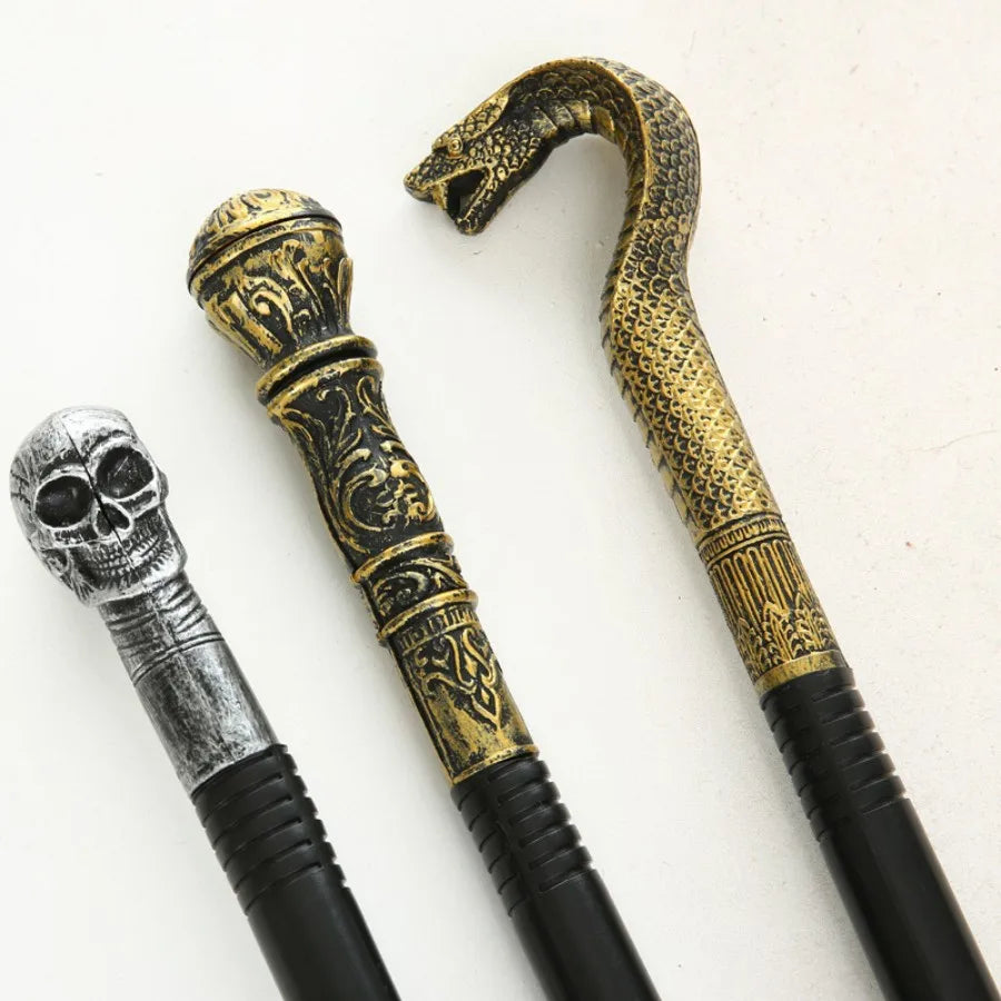 Halloween Cobras Wands Egyptian Staff Scepter Detachable Vintage Royal King Round Handle Cane Party Cosplay Costume Accessory