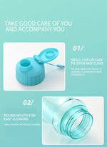 Transparent Water Bottle Portable Sport Cup for Drinking Kitchen Tools 650ML Water Bottle For School Gym Travel Girl Boy