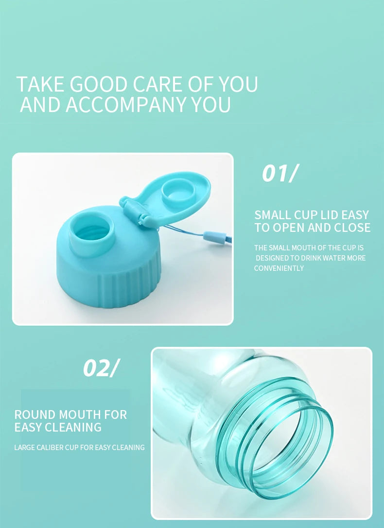 Transparent Water Bottle Portable Sport Cup for Drinking Kitchen Tools 650ML Water Bottle For School Gym Travel Girl Boy