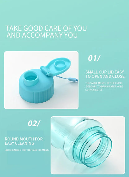 Transparent Water Bottle Portable Sport Cup for Drinking Kitchen Tools 650ML Water Bottle For School Gym Travel Girl Boy