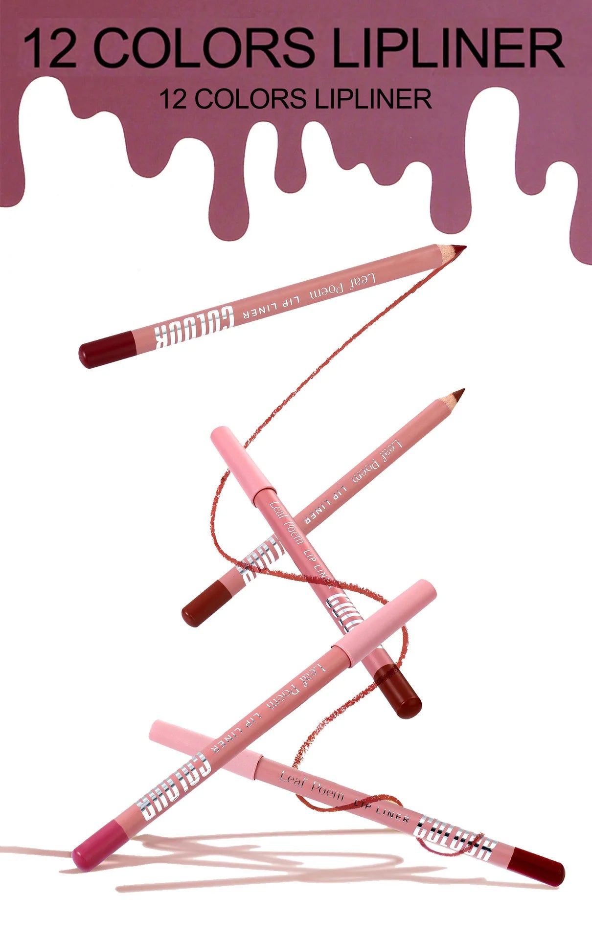 12Color Matte Lipliner Pencil Waterproof Plumping Stain Lipstick Natural Nude Pink Lip Liner Pro Outline The Lips Contour Makeup