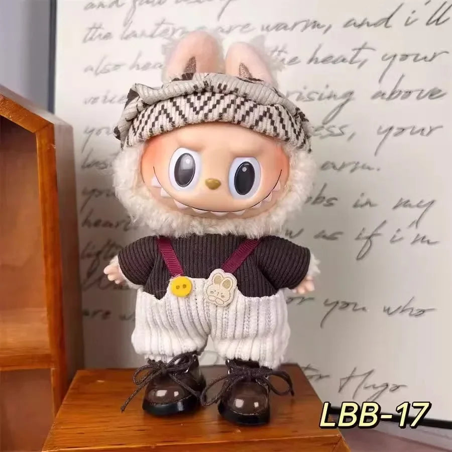 17cm Labubu V2 V1 Trendy Clothes Outfit Accessories Idol Doll Clothing for Kid Gift Labubu Ropa