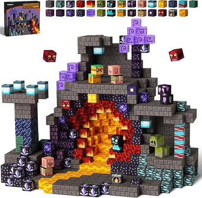 2025 NEW Magnetic Blocks Game Mine Magnet Worlds DIY Toys For Boys Girls STEM Montessori Sensory Cubes Game Toys Christmas Gifts