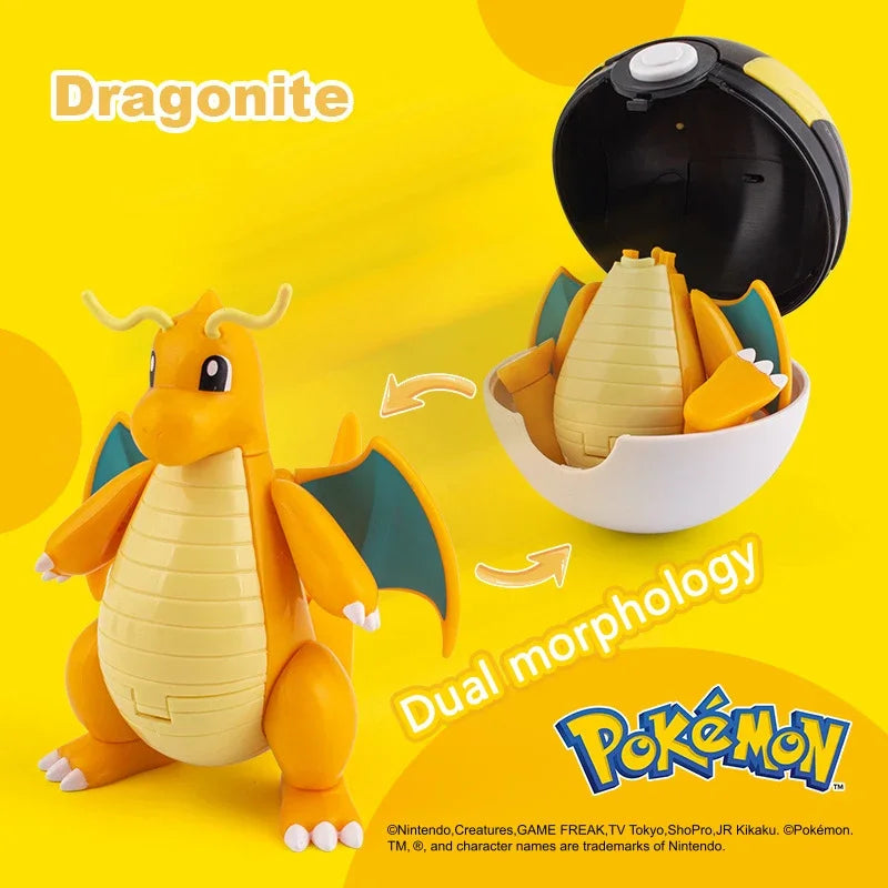 Pokemon Ball Toys Anime Figure Charizard Pikachu Mewtwo Eevee Monster Action Deformation Pokeball Toys Figures Model Kids Gifts