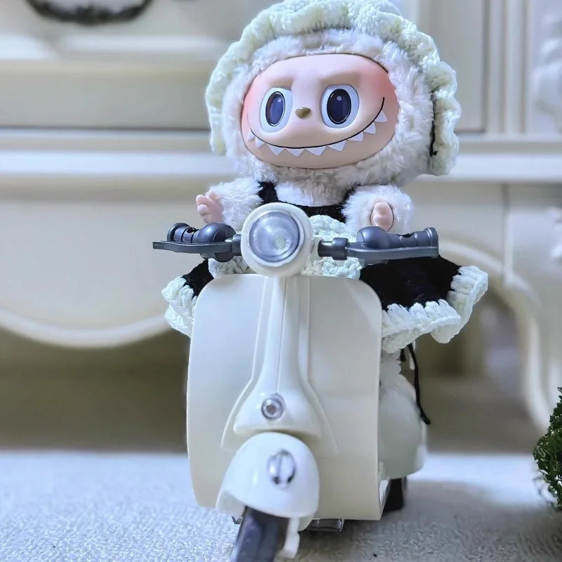 Labubu Doll Mini Electric Motorcycle,labubu Doll Accessories, Fun Cute Doll Toys,With Lights and Music,DIY Kid Christmas Gift