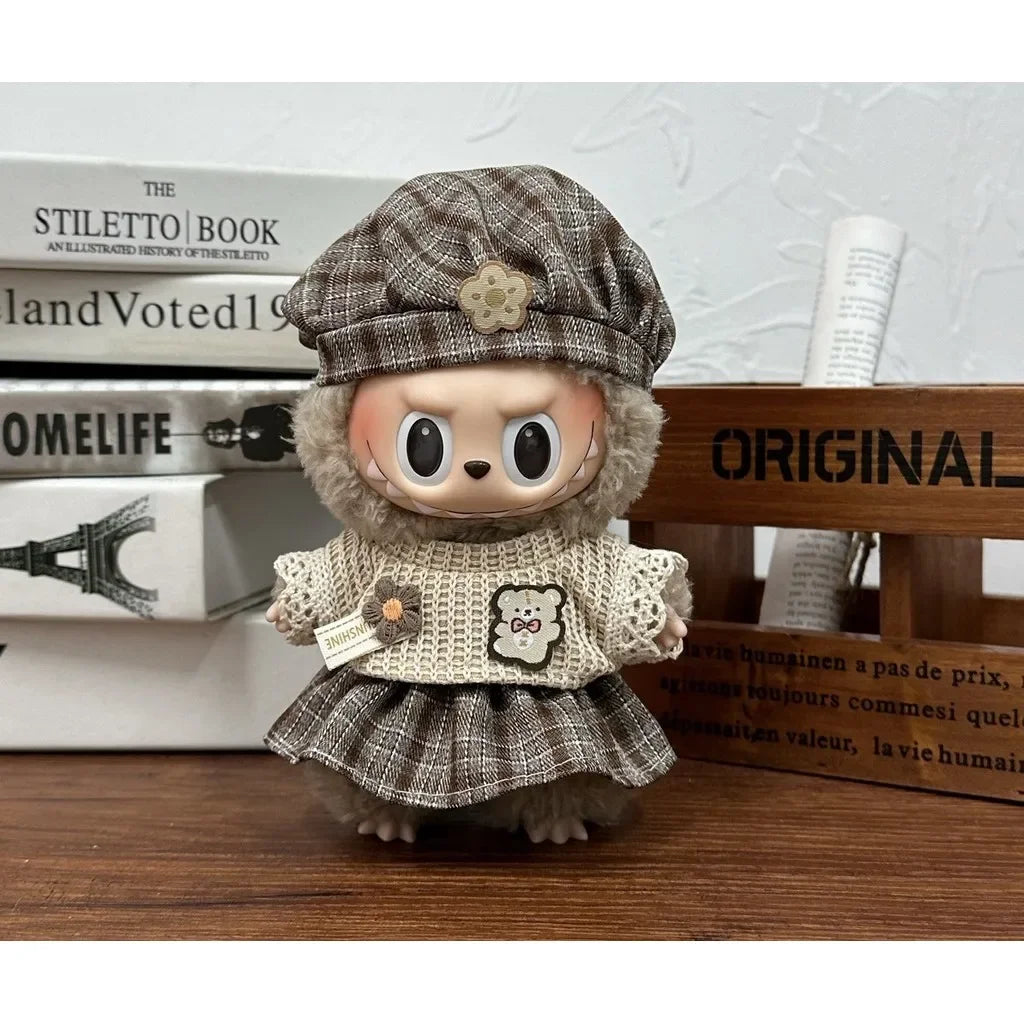 17cm Labubu Doll Clothes Capybara Cos Suit V1 V2 V3 Outfit Stylish Clothing Set for Plush Toy Dolls Accessories