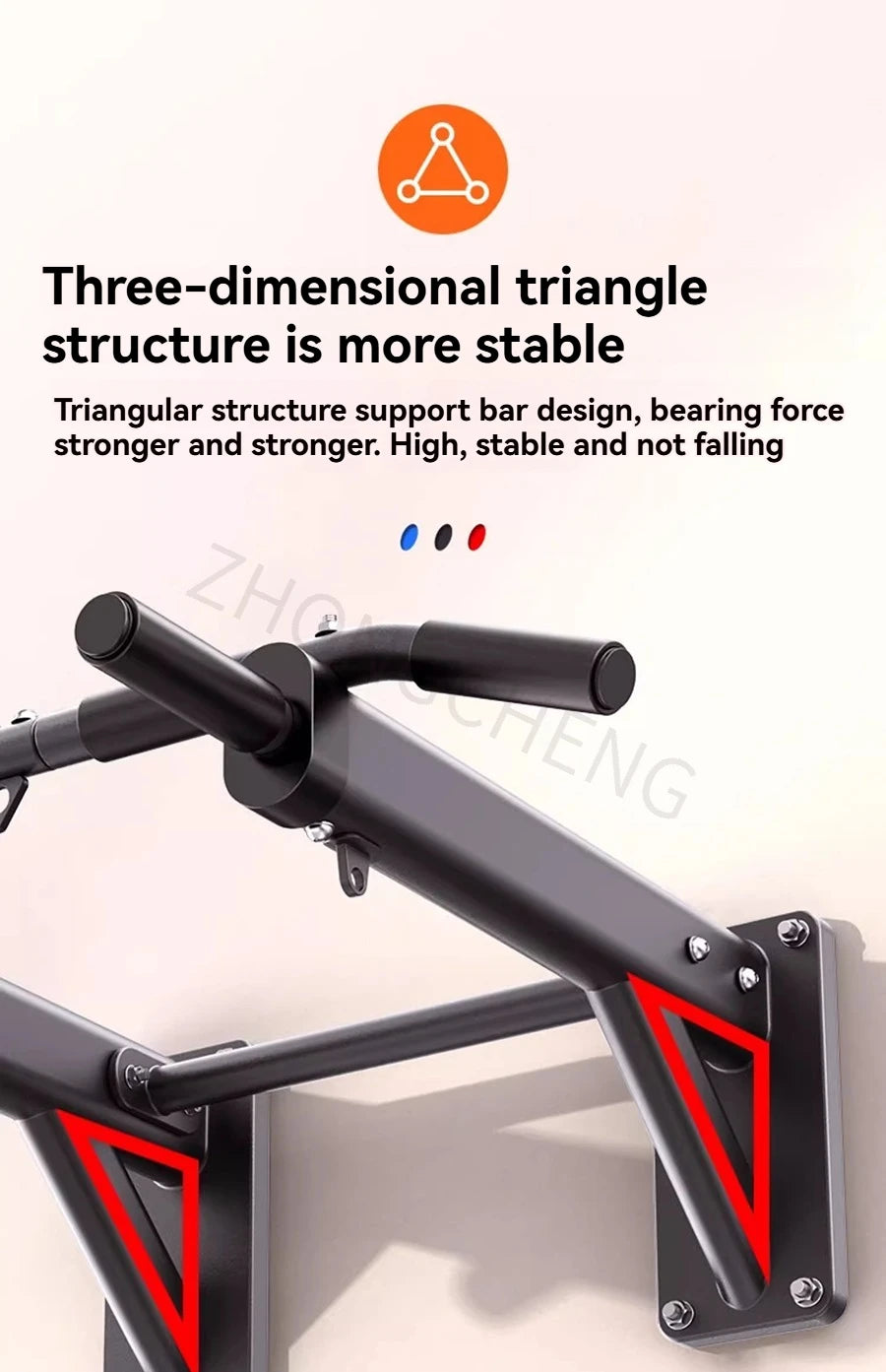 Horizontal Bar Household Indoor Wall Pull Up Device, Perforated Single Pole Lifting Ring, Home Fitness Equipment