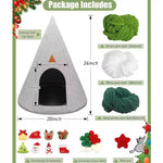 Winter Christmas Tree Cat Nest Handmade /Finished Cat Bed /Winter Warmth Semi Enclosed Dog Nest Felt Cone Pet House 크리스마스 고양이 굴
