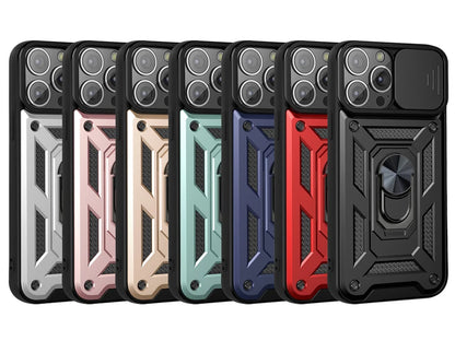 For iPhone 16 17 15 14 13 12 11 Pro Max Mini Plus Air Military Grade Bumpers Ring Cover Slide Camera Lens Protector Armor Case