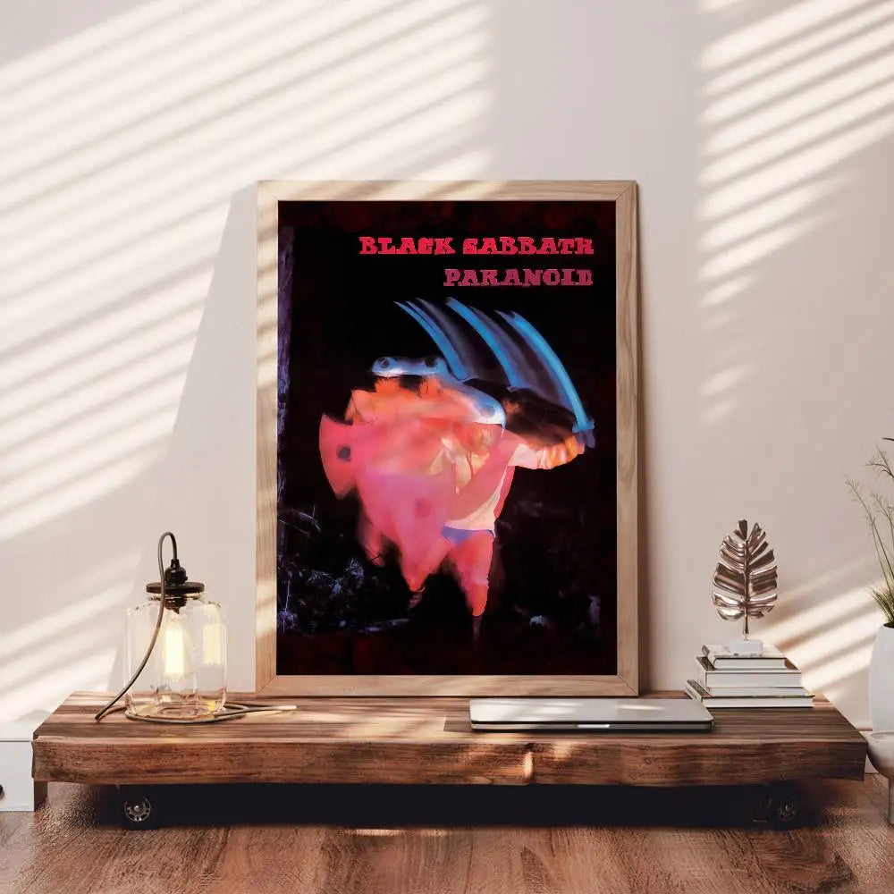 B-Black Sabbath Paranoid Poster Self-adhesive Art Waterproof Paper Sticker Coffee House Bar Room