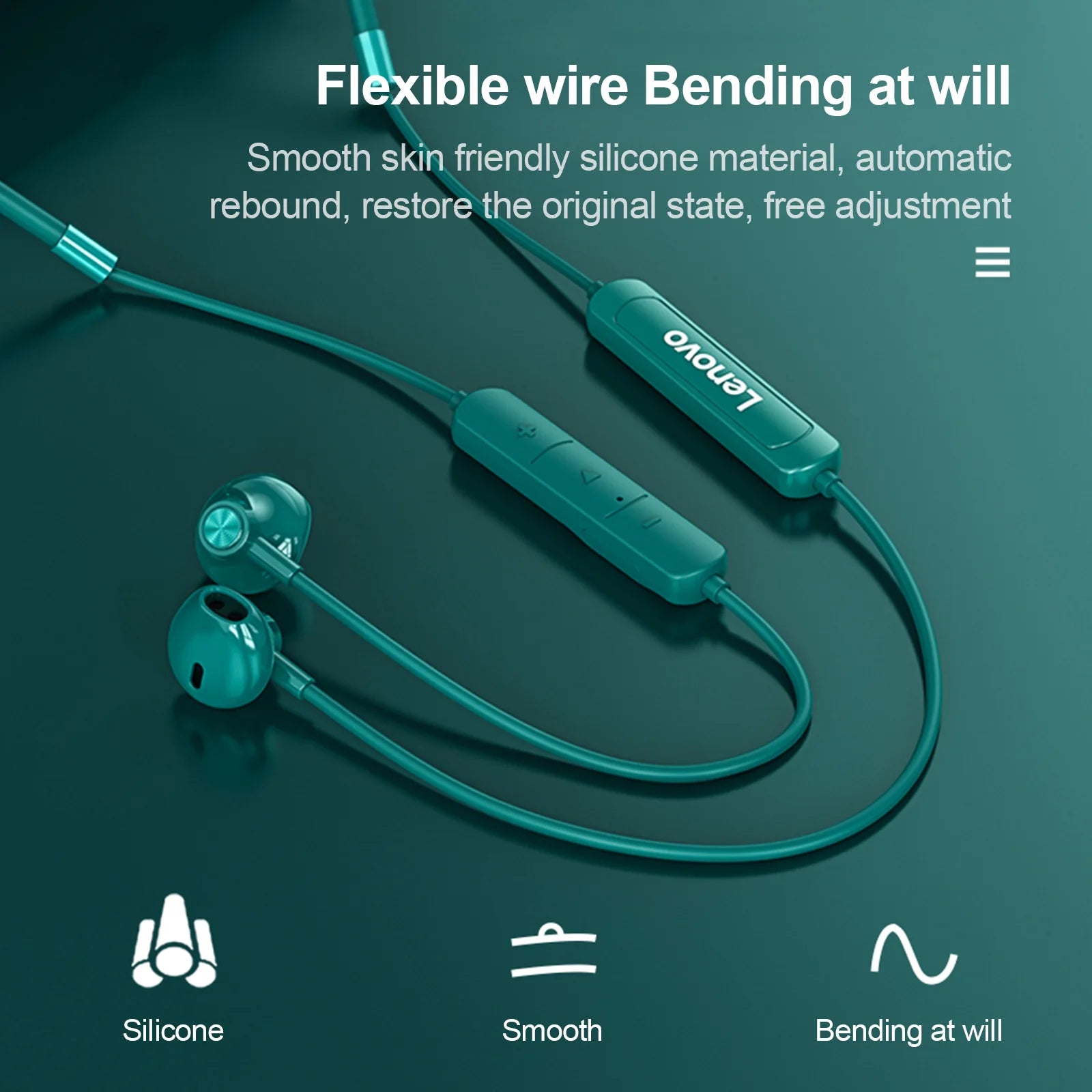 Lenovo SH1 Wireless Earphone Bluetooth 5.0 Neckband Headphone HIFI Sound Sport Magnetic Headset IPX5 Waterproof Earbuds with Mic