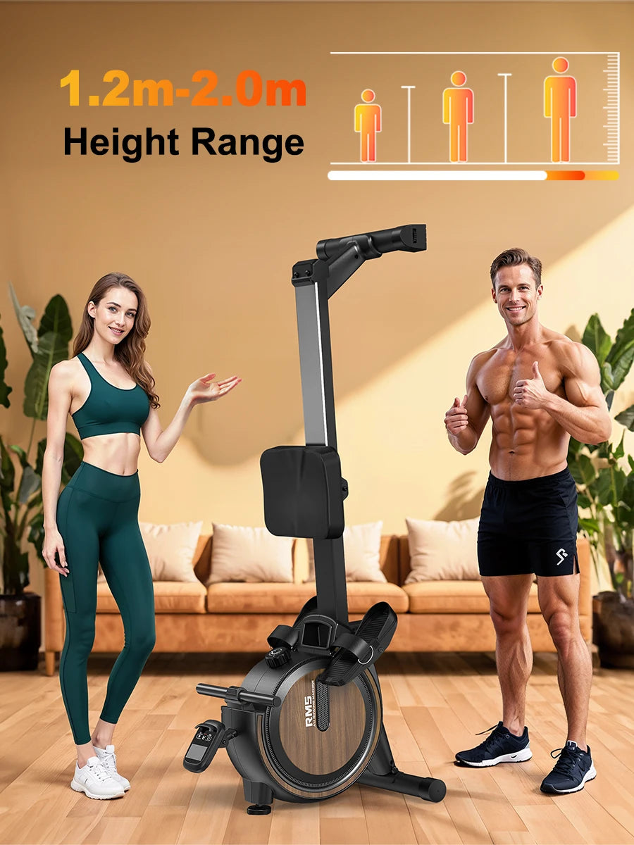 MettleMatic Rm5 Magnetic Rowing Machine, Bluetooth, 16-Level Resistance, 150kg Capacity, Home Use