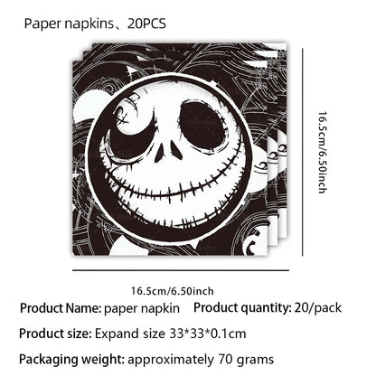 Halloween Tableware Set Horror Themed Disposable Party Tableware Festival Decoration Props Banner Paper Plates Tablecloth Set