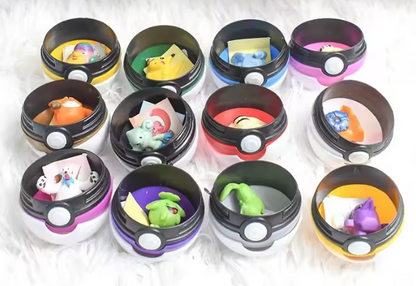 Pokemon Balls Figure Set – Set van 12 Pikachu Pokeball Anime Action Figures