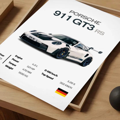 Sport Cars Poster Self-adhesive Art Waterproof Paper Sticker Coffee House Bar Room Wall Decor