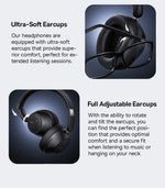 Baseus Bass 30 Max Wireless Headphone Bluetooth 5.3 40mm Bass-Enhance Foldable Over Ear Headsets 50H Play time Gaming Earphone