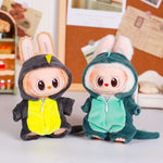 13CM Plush Doll Clothes for Labubu Doll's Clothes 6-Piece Set Dinosaur Animal Suit with Hat Outfit Accessories Dolls Clothing