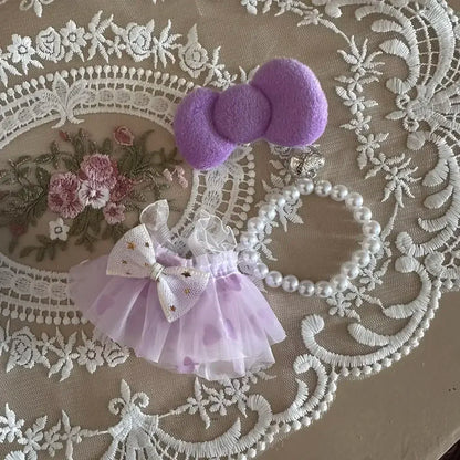 17cm Mini Plush Doll'S Clothes Outfit Accessories For Korea Kpop Exo Labubu Idol V2 Bow princess dress Clothing Gift