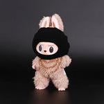 Luxury Tidal Current Labubu Black Hip Hop Mask Knitted Hat Accessories 3-Layer Big Gold Chain Street Fashion Doll Ornaments