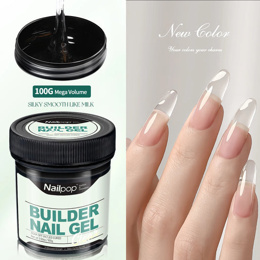 Nailpop Professional Builder Gel UV Hard Gel for Nail Strengthen Quick Building Long Lasting Soak Off Extension Gel 30/100g