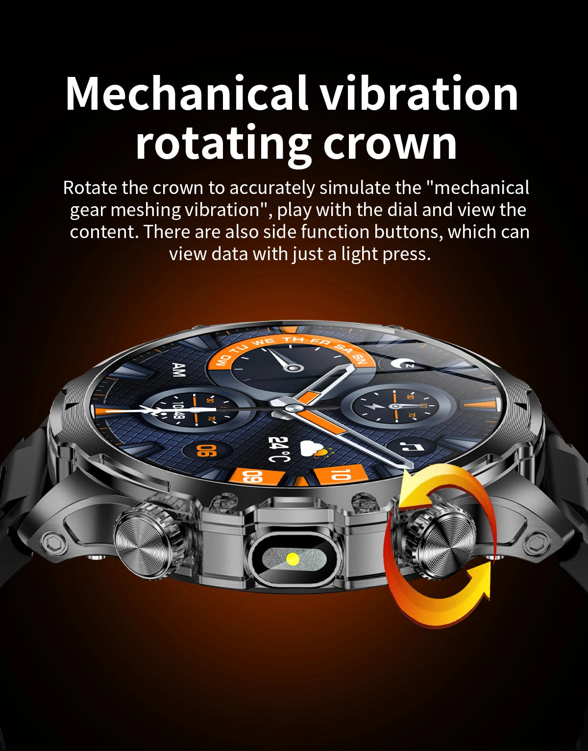 AK75 Smart Watch Flashlight 1.9inch Men Outdoors Sports Fitness Tracker 700mah Large Battery BT Calling LED Light Smartwatch