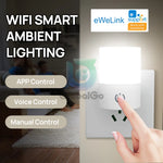 Wifi Smart 7 Colors Ambient Night Light EU Plug AC 110-220V eWeLink App Remote Control Voice Control Timing Control Smart Home