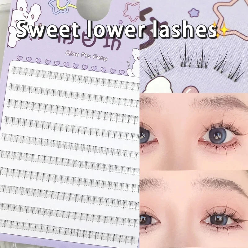 5-7mm Air Lower Eyelashes Fairy Fake LashesSegmented Natural Under Lashes Manga Bottom Lashes Makeup Eyelash Makeup Tool10 Rows