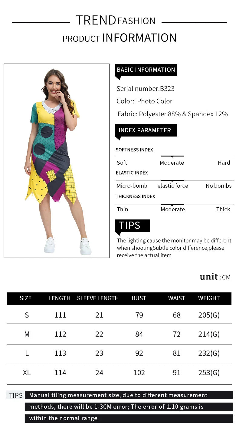 Halloween Sally Suit Cosplay Costume Anime Movie Bodysuit Spandex Jumpsuit Party Carnival Leggings Day of The Dead Zentai Set