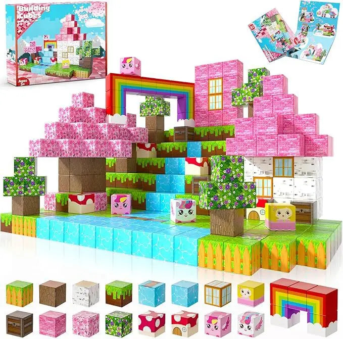 2025 NEW Magnetic Blocks Game Mine Magnet Worlds DIY Toys For Boys Girls STEM Montessori Sensory Cubes Game Toys Christmas Gifts