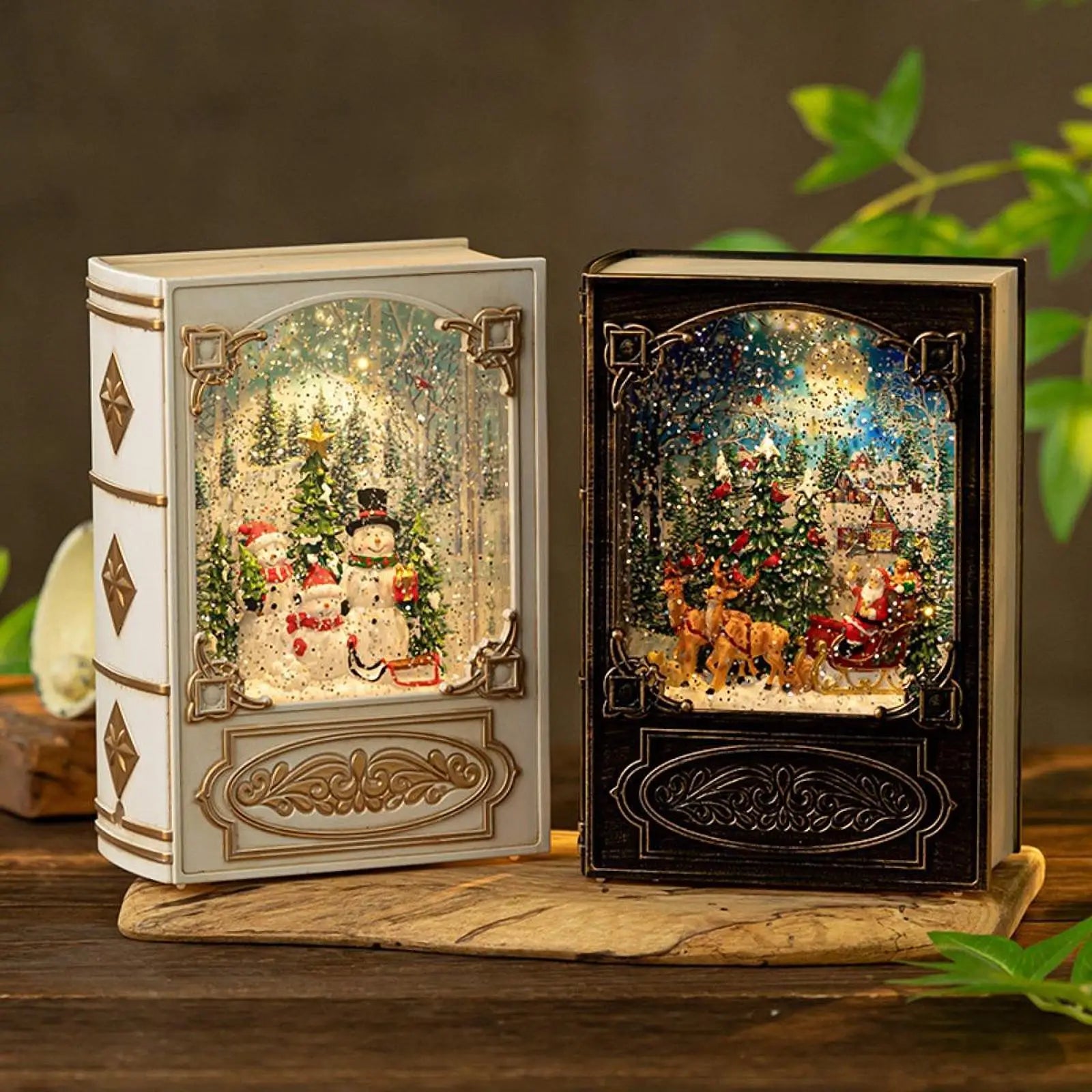 Christmas Light Music Box Book Night Light Christmas Lantern Gift for Room Music Box Decoration Holiday Decor Music Box