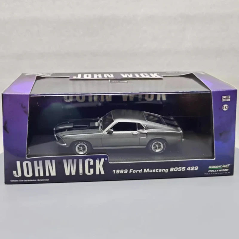 Greenlight Diecast 1/43 Scale 1969 Ford Mustang BOSS 429 Alloy Simulation Car Model Collection Display Toy Gift Souvenir