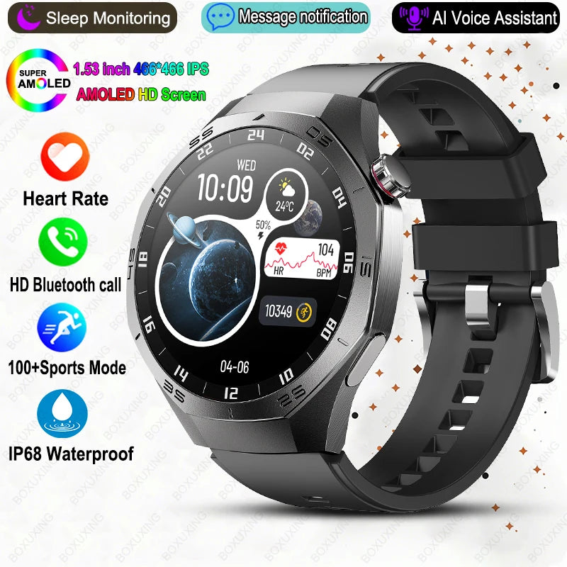 For HUAWEI GT5 Pro Smartwatch Men 360*360 HD AMOLED Screen GPS Motion Track Heart Rate Bluetooth Call IP68 Waterproof Smartwatch