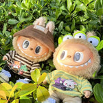 Doll outfit vinyl plush doll clothes for 38cm Korea Kpop Exo Labubu doll clothes striped shirt set