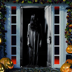 Halloween Door Cover, Halloween Door Backdrop Banner Ghost Creepy Devil Go Crazy Terror Theme Scary Halloween Party Decoration S