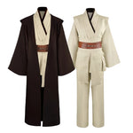 Obi Wan Kenobi Men's Costume Robe Adult Male Jedi Knight Tunic Costume Hooded Uniform Full Set Halloween Cosplay Cloak