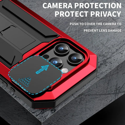 Heavy Duty Rugged Metal Case for iPhone, Case for iPhone 16 15, 14, 13 Pro Max, Screw Military Shockproof Cover with Screen Ca
