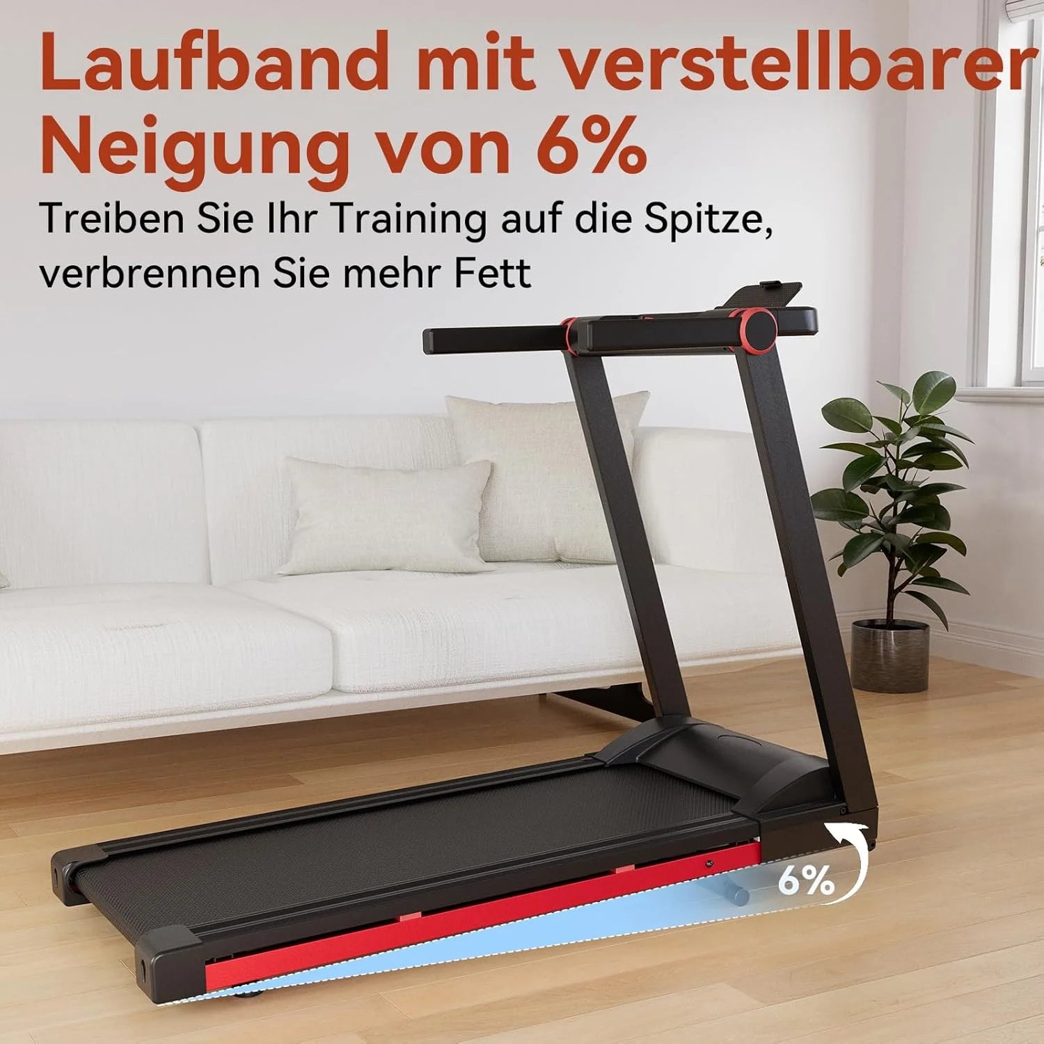 Superun Raceable Treadmill for Home, Walk Treadmill with 6% Incline 158 kg Weight Capacity
