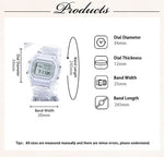 Sports Electronic Watch Men and Women Square Junior High School High School Students White LED Digital Watches