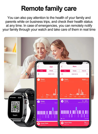 2025 New ECG+PPG Accurate Measure Heart Rate Smart Watch Men Blood Pressure Lipids Uric Acid Bluetooth Call Health Smartwatches