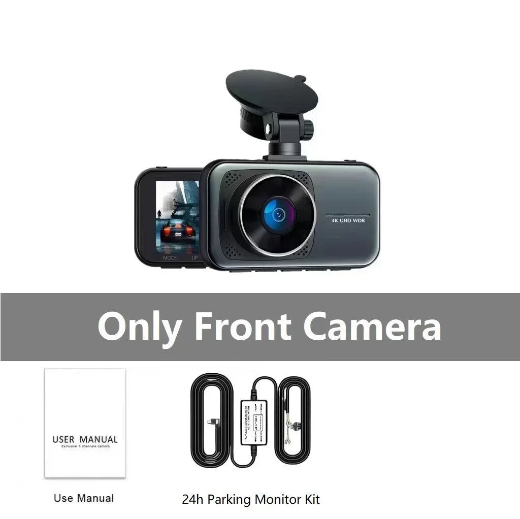 Dash Cam For Cars 4k Dual Camera Wifi Dashcam 24h Parking Monitor Front And Rear Dvr Night Vision Kamera Samochodowa Rejestrator